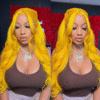 Sterly Yellow Long 13×4 Body Wave Frontal Lace Wig Colored Human Hair Wigs
