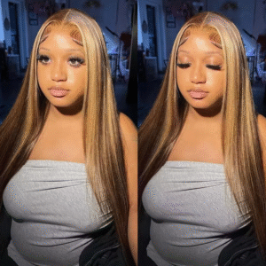 Sterly P4/27 Highlight Wig Straight Hair Lace Front Human Hair Wig