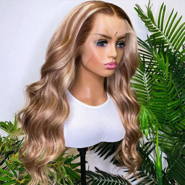 Sterly P4/613 Piano 13×4 Lace Frontal Wig Brown with Blonde Highlights Wig