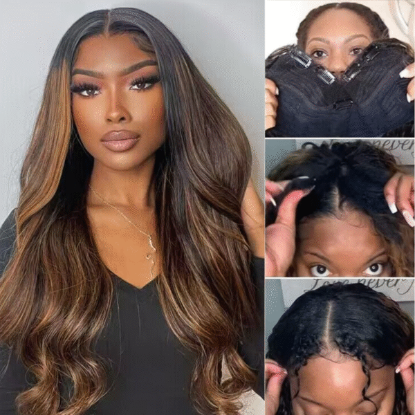 #FB30 Glueless V Part Wig Straight / Body Wave / Curly Human hair Wigs 250% Density
