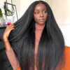 Sterly Yaki -Straight 4×4 HD Transparent Closure Wigs Human Hair Wigs For Women