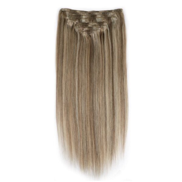 Sterly MT003 Highlight Straight Clip-in Human Hair 8 Pices With 18 Clips 120g