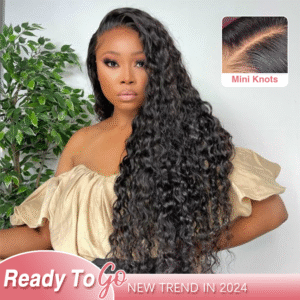 Sterly Water Wave Wear Go Glueless Pre-bleached Knots 6×4.5 Lace Front Human Hair Wigs