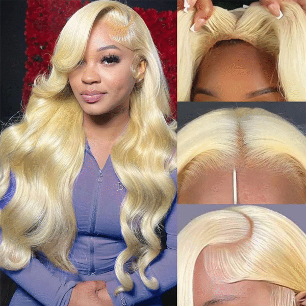 Pre-Cut Lace Glueless Blonde 5×5 Closure Wig Human Hair 250% Density Body Wave / Straight Hair