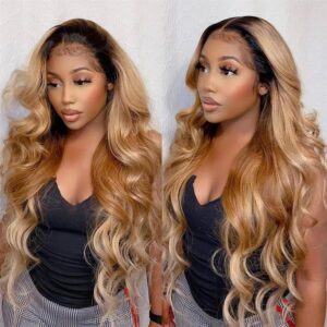Sterly T1B/27 Body Wave Wig 13x4 /13×6 Ombre Lace Front Human Hair Wig