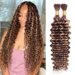 Sterly Deep Wave Bulk Human Hair For Braiding No Weft 100g (1 Pack-2 Bundle 50g)