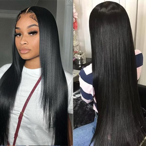 #1 Jet Black Hair Wig Sterly Straight Hair Lace Front Wigs Human Hair