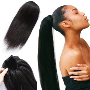 Sterly Straight Human Hair Drawstring Ponytail Human Hair Extensions