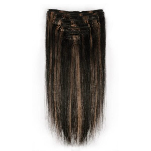 Sterly #P1B/30 Highlight Straight Clip-in Human Hair 8 Pices With 18 Clips 120g