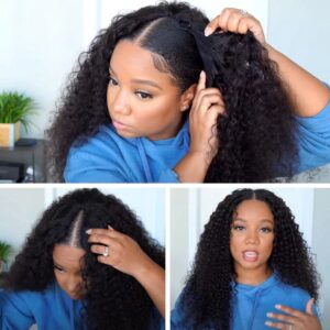 22-32inch Glueless V Part Curly Wave Hair Wigs No Code Needed!