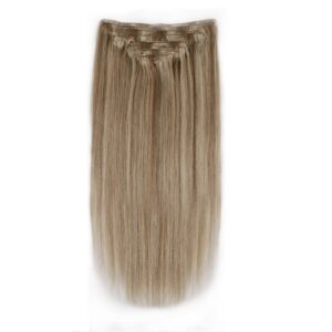 Sterly #6/613 Highlight Straight Clip-in Human Hair 8 Pices With 18 Clips 120g
