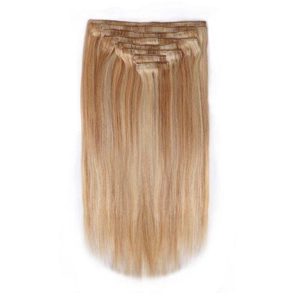 Sterly #27/613 Highlight Straight Clip-in Human Hair 8 Pices With 18 Clips 120g
